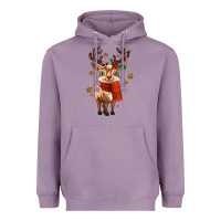 Lavender reindeer in christmas Heavyweight Hoodie - MaliasSmallBusiness