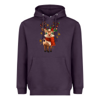 Plum reindeer in christmas Heavyweight Hoodie - MaliasSmallBusiness