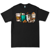 Black australian shepherd dog coffee cups Premium Tee - texasbilliewilder