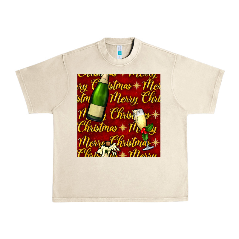 Merry Christmas Champagne Seamless Pattern Urban Heavy Tee by BundleAndBundleShop | Teevron