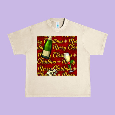 Merry Christmas Champagne Seamless Pattern Urban Heavy Tee Designed By Bundleandbundleshop