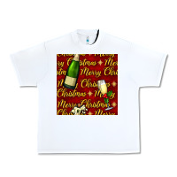 White merry christmas champagne seamless pattern Urban Heavy Tee - BundleAndBundleShop