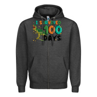 Charcoal Heather i survived 100 days Zipper Hoodie - MaliasSmallBusiness