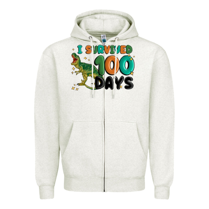 I Survived 100 Days Zipper Hoodie by MaliasSmallBusiness | Teevron