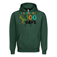 Sports Green i survived 100 days Zipper Hoodie - MaliasSmallBusiness