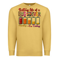 Antique Gold Battery Life Of A Bus Driver Premium Sweatshirt - BundleAndBundleShop