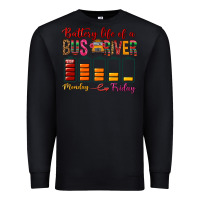 Black Battery Life Of A Bus Driver Premium Sweatshirt - BundleAndBundleShop