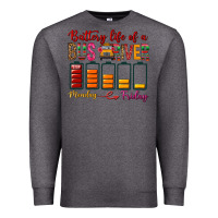 Charcoal Heather Battery Life Of A Bus Driver Premium Sweatshirt - BundleAndBundleShop