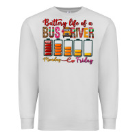 Dove Grey Battery Life Of A Bus Driver Premium Sweatshirt - BundleAndBundleShop