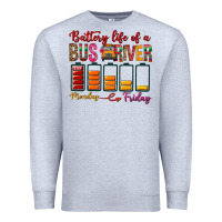Heather Grey Battery Life Of A Bus Driver Premium Sweatshirt - BundleAndBundleShop