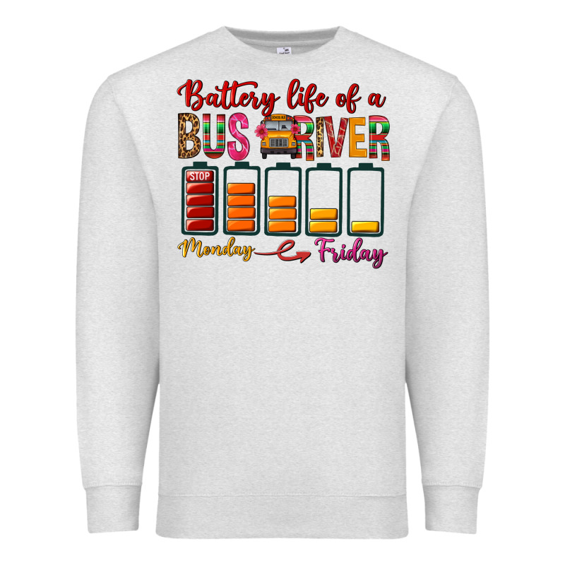 Battery Life Of A Bus Driver Premium Sweatshirt by BundleAndBundleShop | Teevron