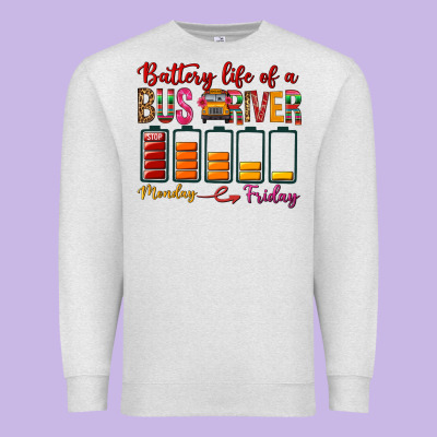 Battery Life Of A Bus Driver Premium Sweatshirt Designed By Bundleandbundleshop