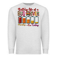 Oatmeal Heather Battery Life Of A Bus Driver Premium Sweatshirt - BundleAndBundleShop
