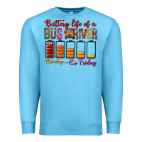 Ocean Blue Battery Life Of A Bus Driver Premium Sweatshirt - BundleAndBundleShop
