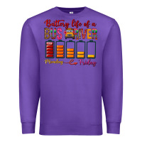 Purple Battery Life Of A Bus Driver Premium Sweatshirt - BundleAndBundleShop