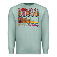 Seafoam Battery Life Of A Bus Driver Premium Sweatshirt - BundleAndBundleShop