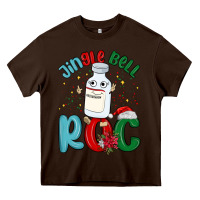 Chocolate Brown jingle bell roc Heavy Core Tee - MaliasSmallBusiness