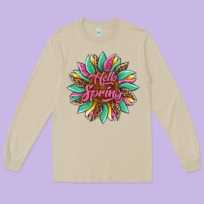 Hello Spring Sunflower Long Sleeve Tee Designed By Artiststas
