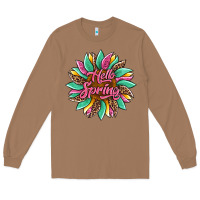 Toasted Coconut hello spring sunflower Long Sleeve Tee - Artiststas