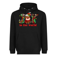 Black joy to the world christmas deer Heavyweight Hoodie - MaliasSmallBusiness