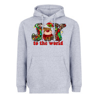 Heather Grey joy to the world christmas deer Heavyweight Hoodie - MaliasSmallBusiness