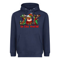Navy joy to the world christmas deer Heavyweight Hoodie - MaliasSmallBusiness