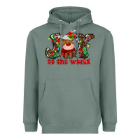 Sage joy to the world christmas deer Heavyweight Hoodie - MaliasSmallBusiness