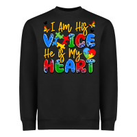 Black i am his voice he is my heart Heavyweight Sweatshirt - JahusDesignShop
