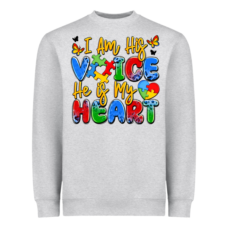 I Am His Voice He Is My Heart Heavyweight Sweatshirt by JahusDesignShop | Teevron