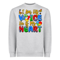 Heather Grey i am his voice he is my heart Heavyweight Sweatshirt - JahusDesignShop