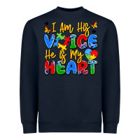 Navy i am his voice he is my heart Heavyweight Sweatshirt - JahusDesignShop