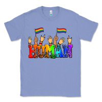 Colony Blue human with hands and pride flags Classic Tee - AdoDesignShop