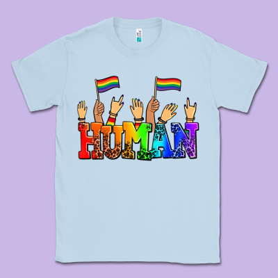 Human With Hands And Pride Flags Classic Tee Designed By Adodesignshop