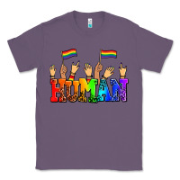 Lavender human with hands and pride flags Classic Tee - AdoDesignShop