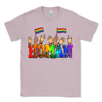 Lilac human with hands and pride flags Classic Tee - AdoDesignShop