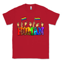 Red human with hands and pride flags Classic Tee - AdoDesignShop
