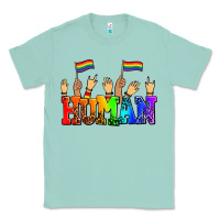 Seafoam human with hands and pride flags Classic Tee - AdoDesignShop