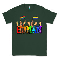 Sports Green human with hands and pride flags Classic Tee - AdoDesignShop