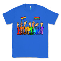 True Royal human with hands and pride flags Classic Tee - AdoDesignShop