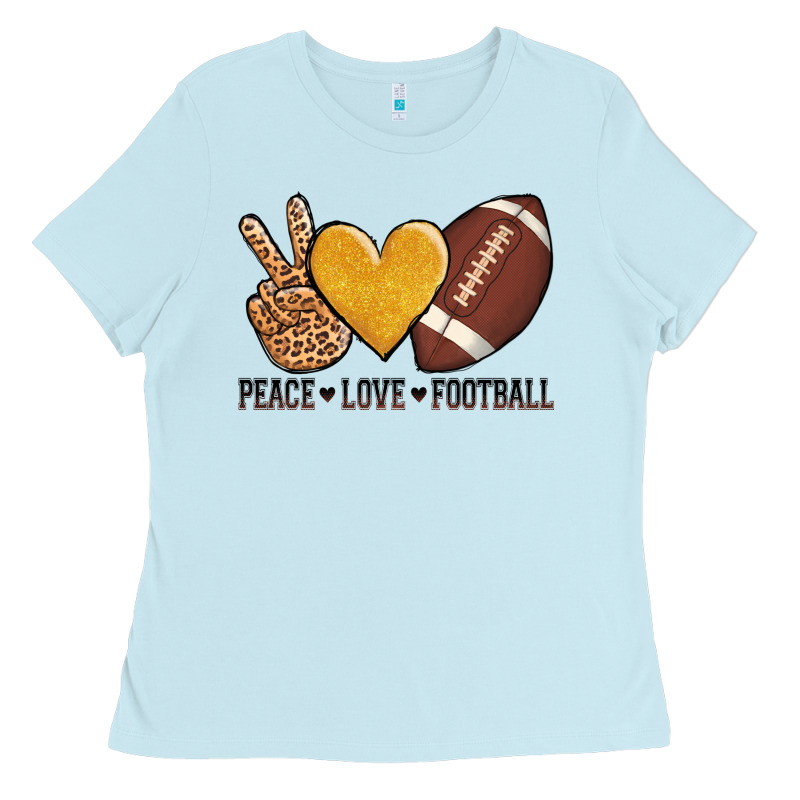 Peace Love Football Revize Ladies Tee by AdoDesignShop | Teevron