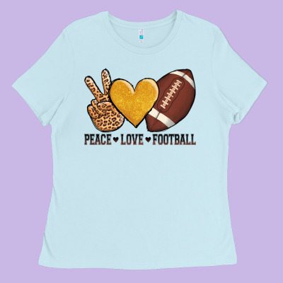 Peace Love Football Revize Ladies Tee Designed By Adodesignshop