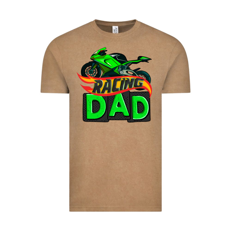 Racing Dad With Racing Motorcycle Vintage Tee by AdoDesignShop | Teevron