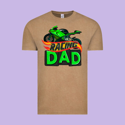 Racing Dad With Racing Motorcycle Vintage Tee Designed By Adodesignshop
