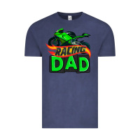 Vintage Denim racing dad with racing motorcycle Vintage Tee - AdoDesignShop
