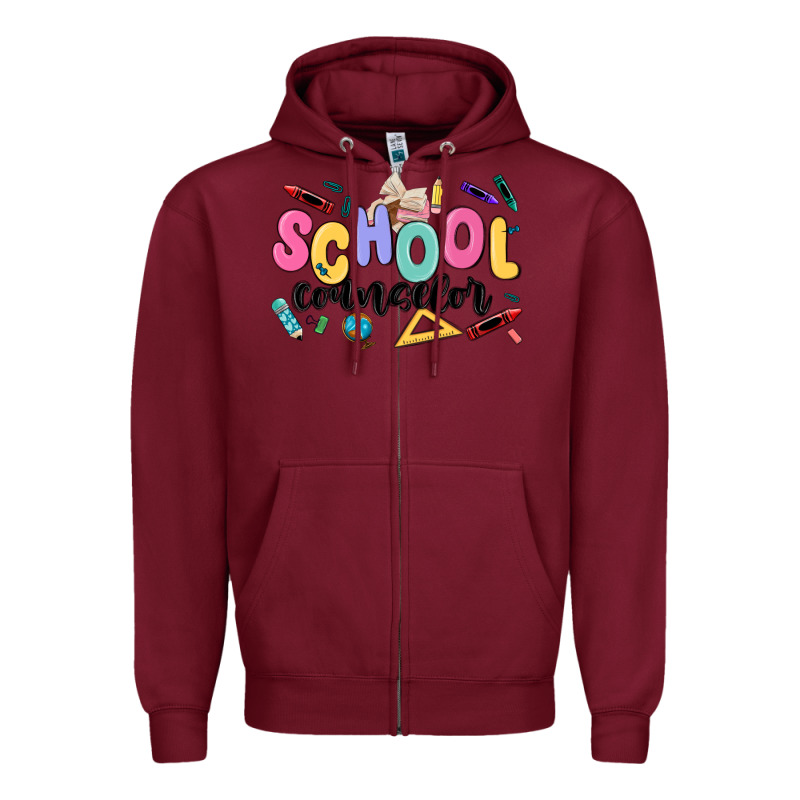 School Counselor Zipper Hoodie by MaliasSmallBusiness | Teevron