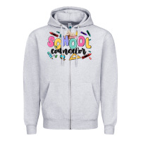 Heather Grey school counselor Zipper Hoodie - MaliasSmallBusiness