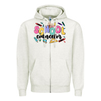 Oatmeal Heather school counselor Zipper Hoodie - MaliasSmallBusiness