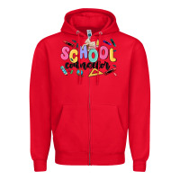 Red school counselor Zipper Hoodie - MaliasSmallBusiness