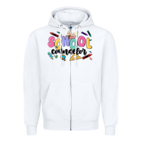 White school counselor Zipper Hoodie - MaliasSmallBusiness