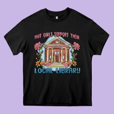 Hot Girls Support Their Local Library Heavy Core Tee Designed By Maliassmallbusiness